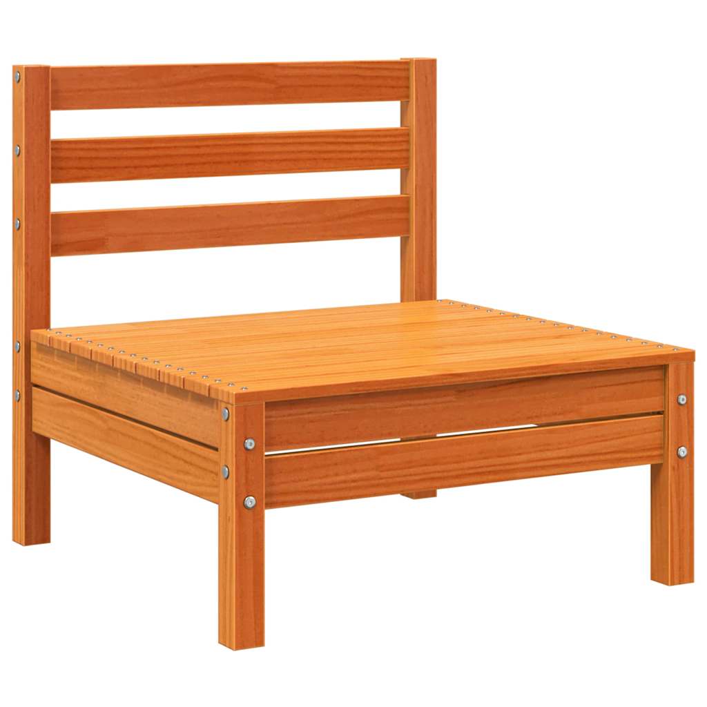 Garden Sofa | Wax brown | Solid pine wood | Single unit size | Modular