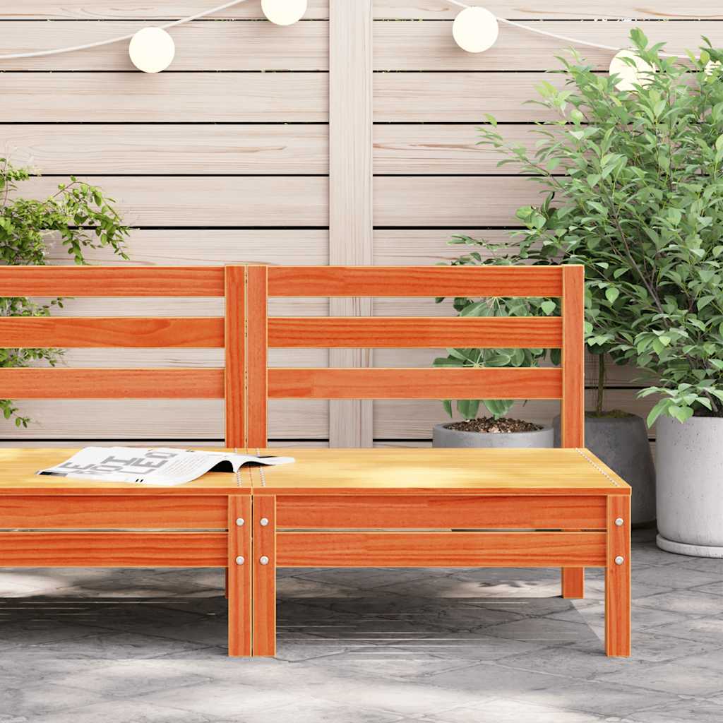 Garden Sofa | Wax brown | Solid pine wood | Single unit size | Modular