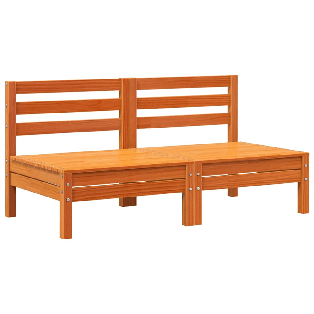 Garden Sofa | Set of 2 | Wax Brown | Solid Pine Wood | Large | Modular