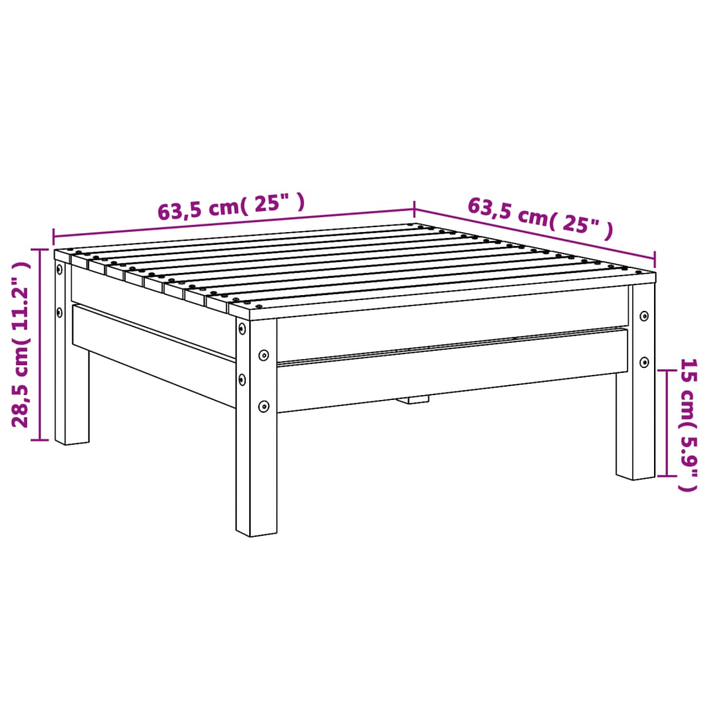 vidaXL Garden Footstool Impregnated Wood Pine