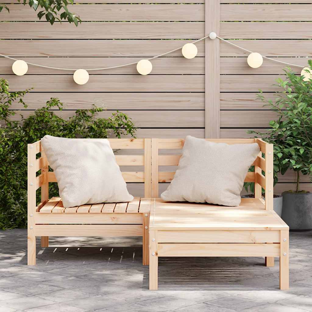 Garden Sofa | Natural Pine | Solid pine wood | 2-Seater | Modular