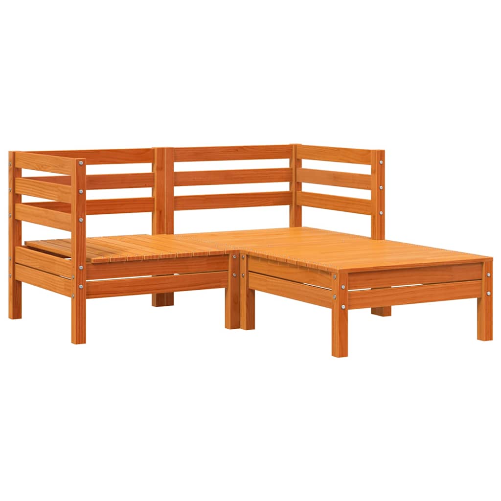 Garden Sofa | Wax brown | Solid pine wood | 2-seater | Modular