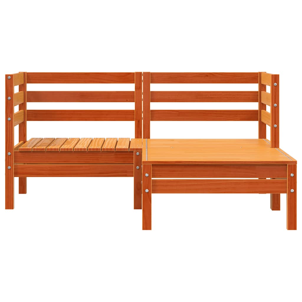 Garden Sofa | Wax brown | Solid pine wood | 2-seater | Modular