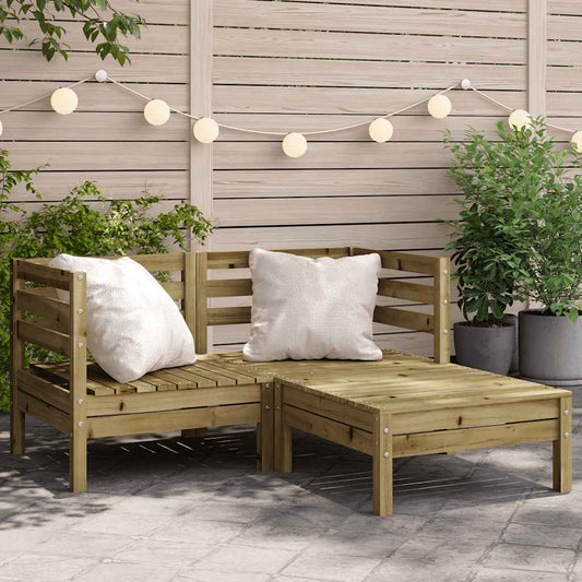 Garden Sofa | Natural Wood | Solid Pine Wood | Medium |  Modular