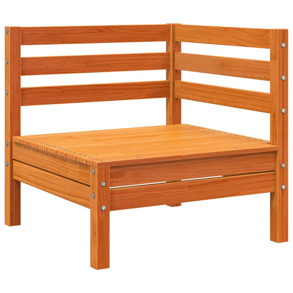 Garden Sofa | Wax Brown | Solid Pine Wood | 3-Seater | Modular