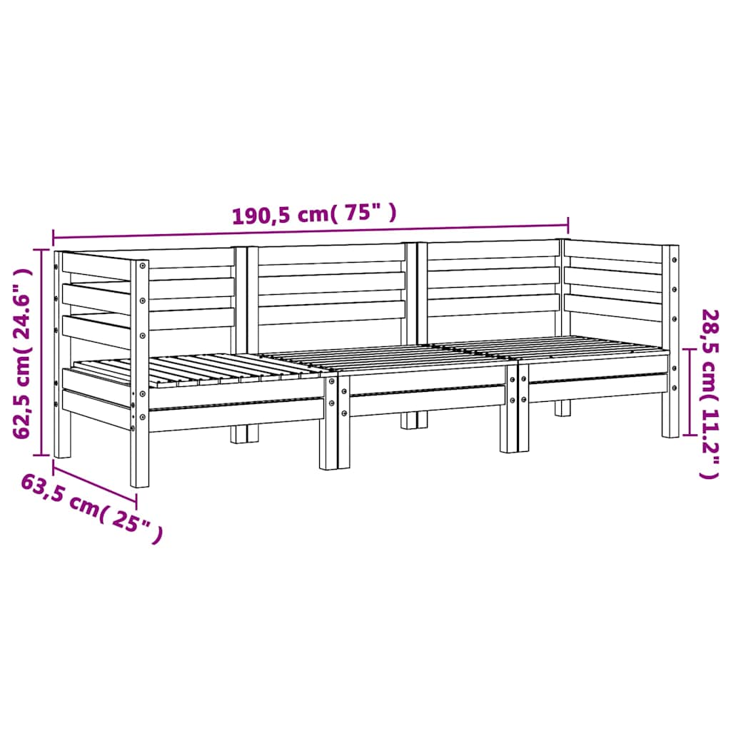 Garden Sofa | Natural Wood | Vacuum pressure impregnated pinewood