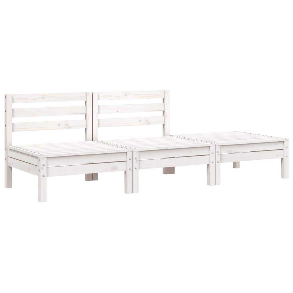Garden Sofa | White | Solid pine wood | 3-seater | Modular | Garden Sofa