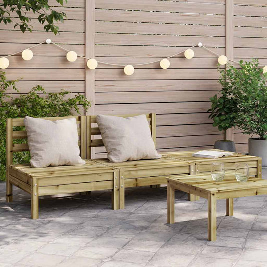 Garden Sofa | Natural Pine | Impregnated pine wood | 3-Seater | Modular