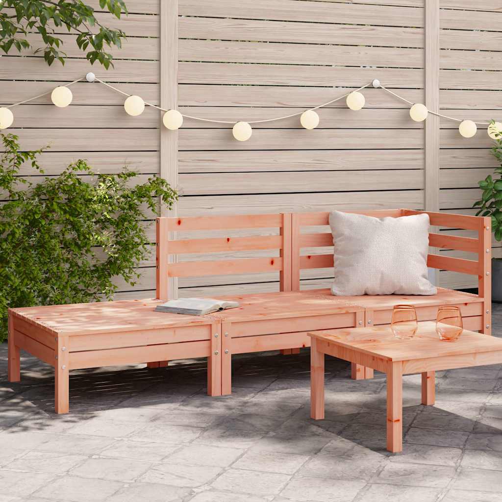 Garden Sofa | Natural Wood | Solid Douglas Fir Wood | 3-Seater | Modular