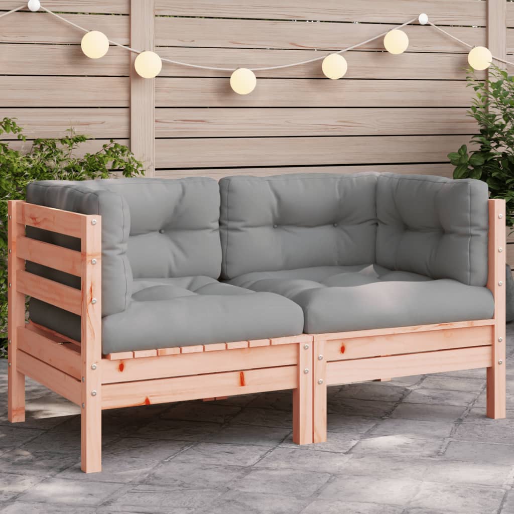 vidaXL Garden Sofa Corner with Cushions Solid Wood Douglas