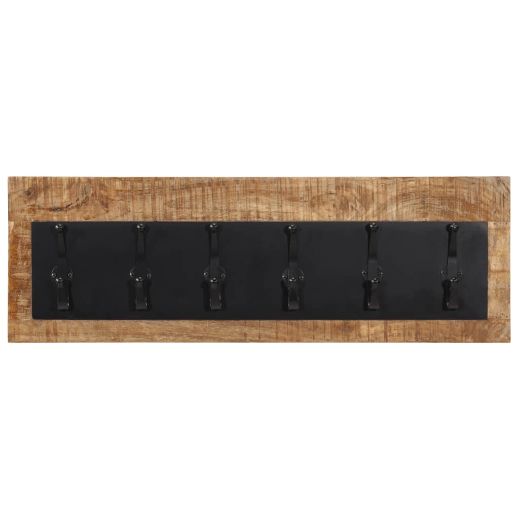 vidaXL Wall-mounted Coat Rack with 6 Hooks Solid Wood Mango