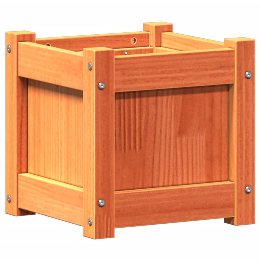 Garden Planters 2 pcs Wax Brown Solid Wood Pine