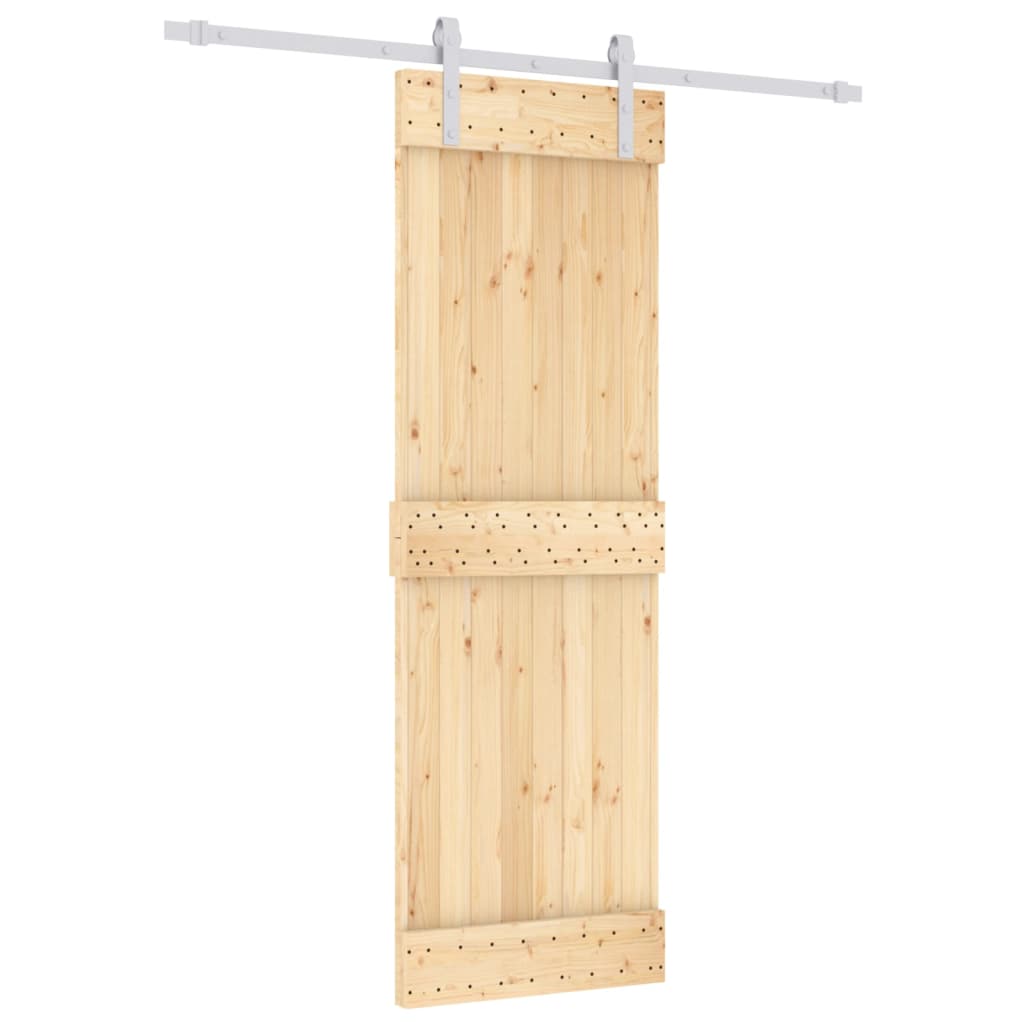 vidaXL Sliding Door with Hardware Set 70x210 cm Solid Wood Pine