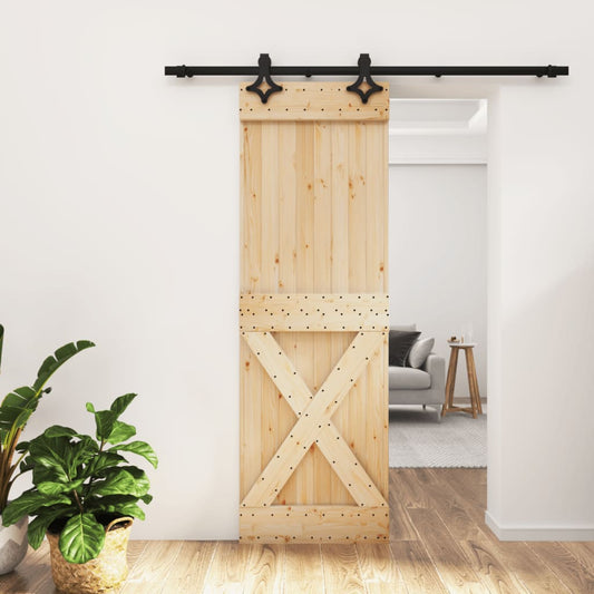 vidaXL Sliding Door with Hardware Set 70x210 cm Solid Wood Pine