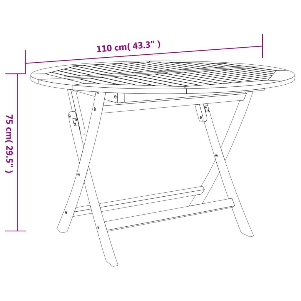 Garden Dining Set | Wood | Solid Acacia wood | 5 piece set |  Foldable