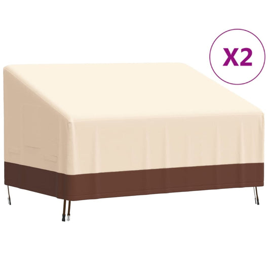 vidaXL 2-Seater Bench Covers 2 pcs 137x97x48/74 cm 600D Oxford Fabric