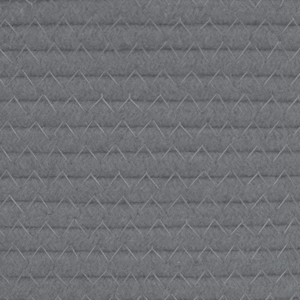Storage Basket Grey and White Ø40x25 cm Cotton