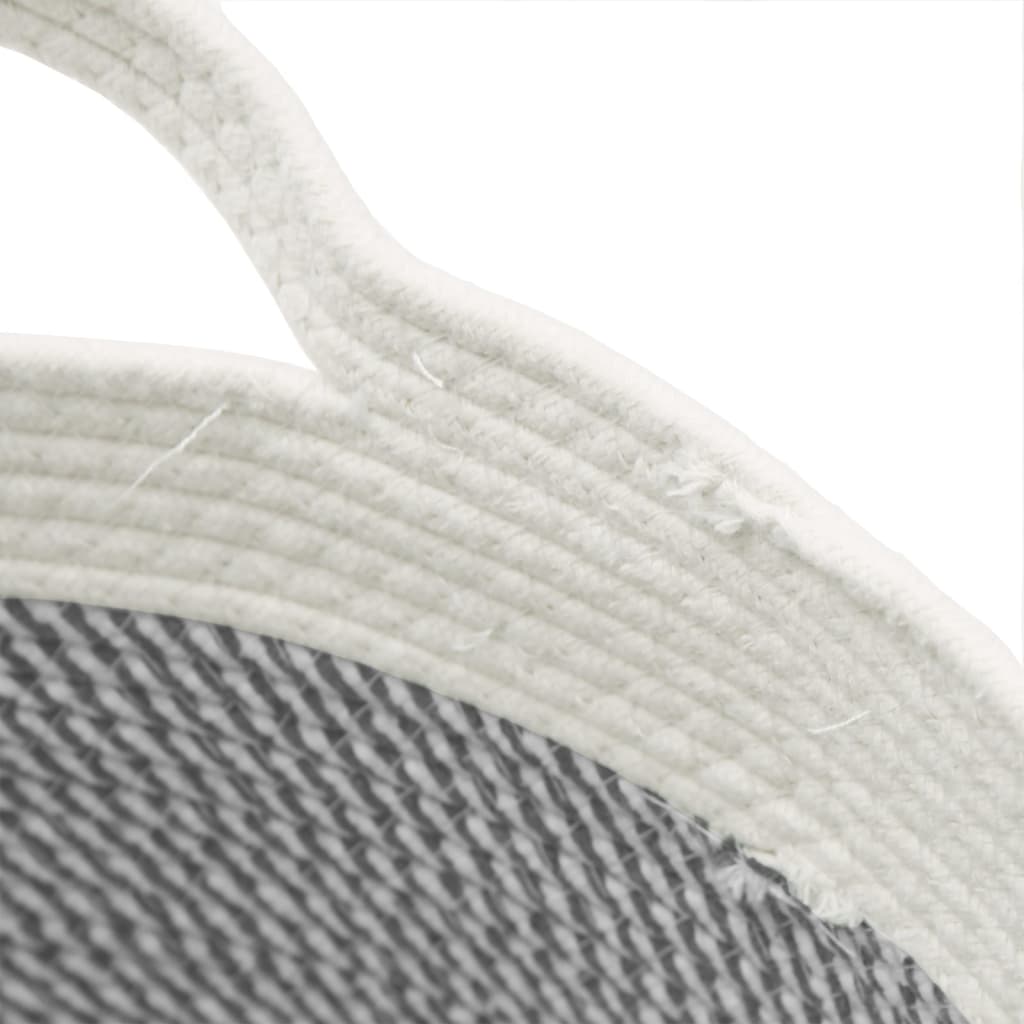 Storage Basket Grey and White Ø40x25 cm Cotton