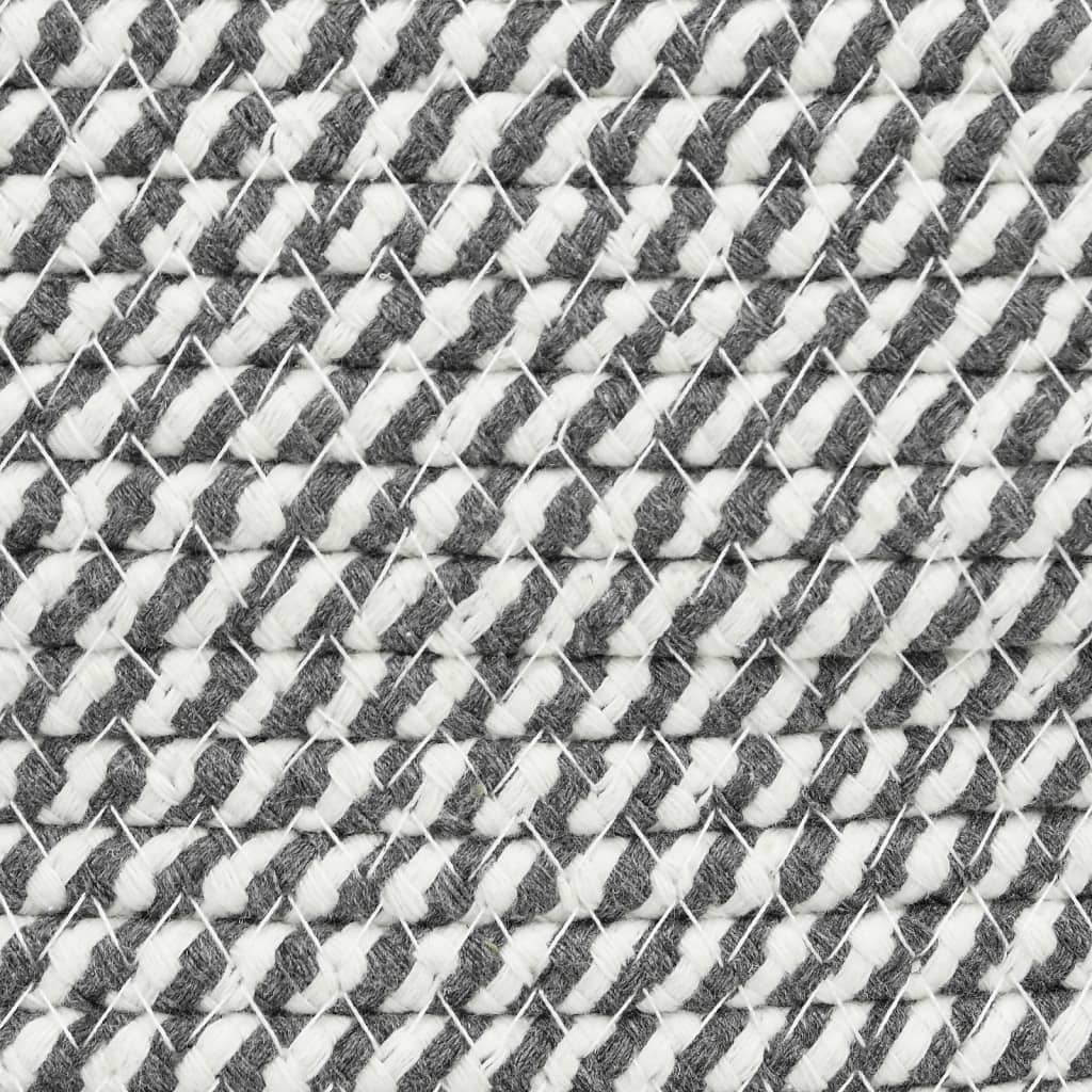 Storage Basket Grey and White Ø40x25 cm Cotton