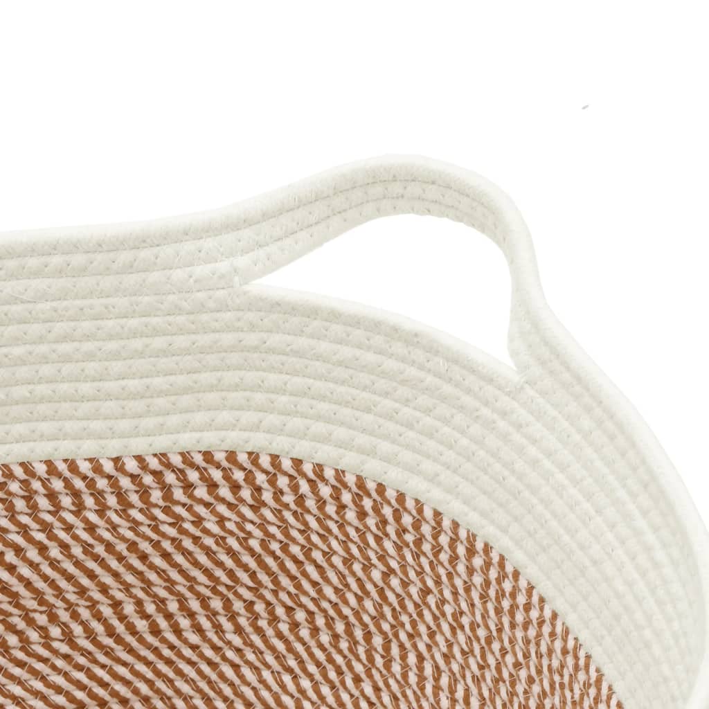 Storage Basket Brown and White Ø40x25 cm Cotton