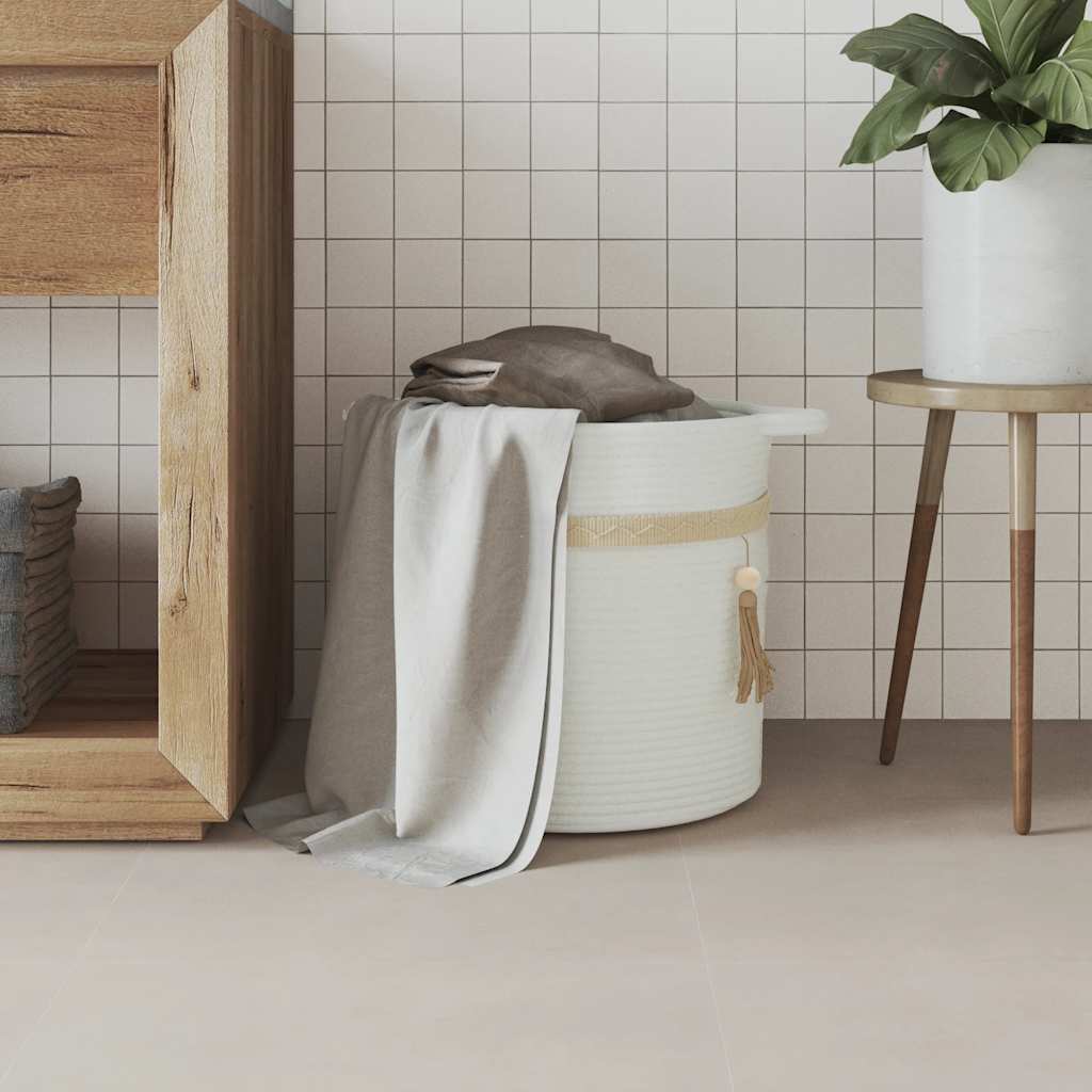 Storage Basket White Ø38x36 cm Cotton