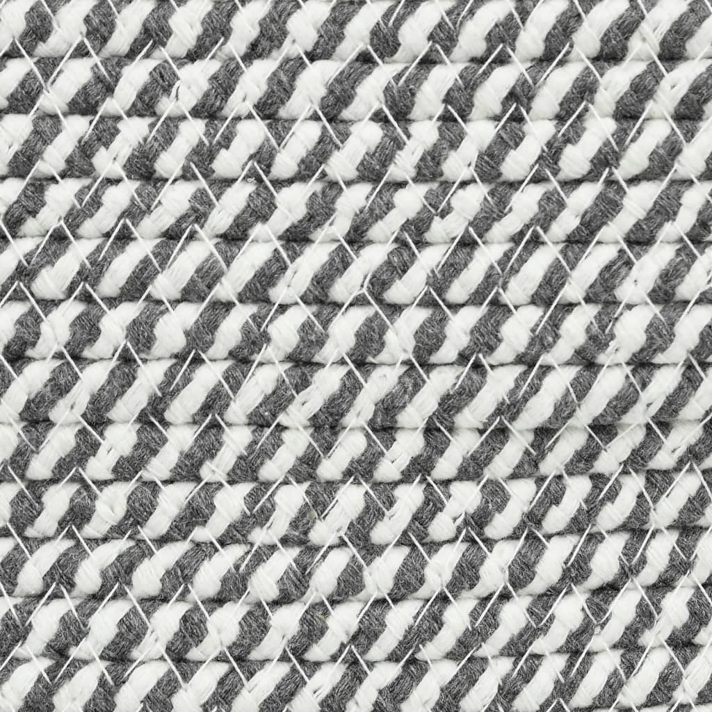 Storage Basket Grey and White Ø38x46 cm Cotton
