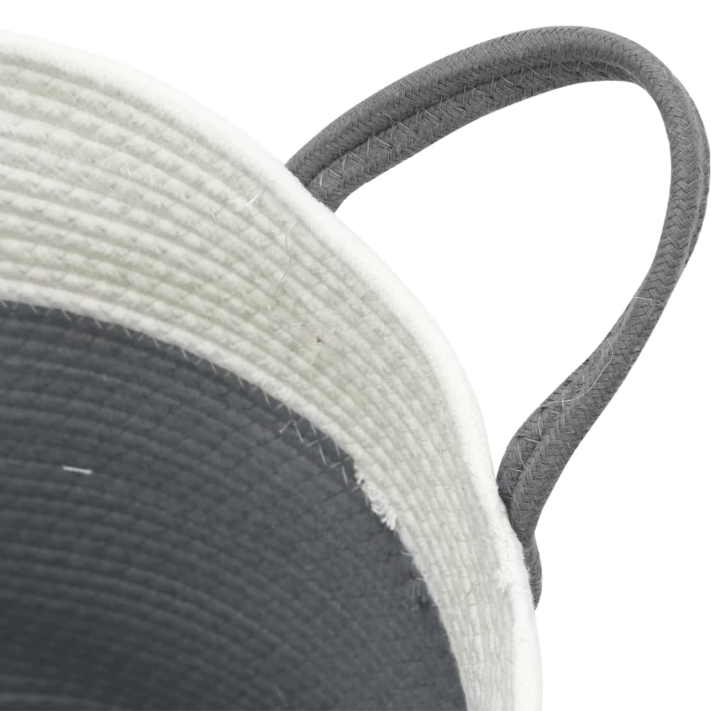 Storage Basket Grey and White Ø38x46 cm Cotton