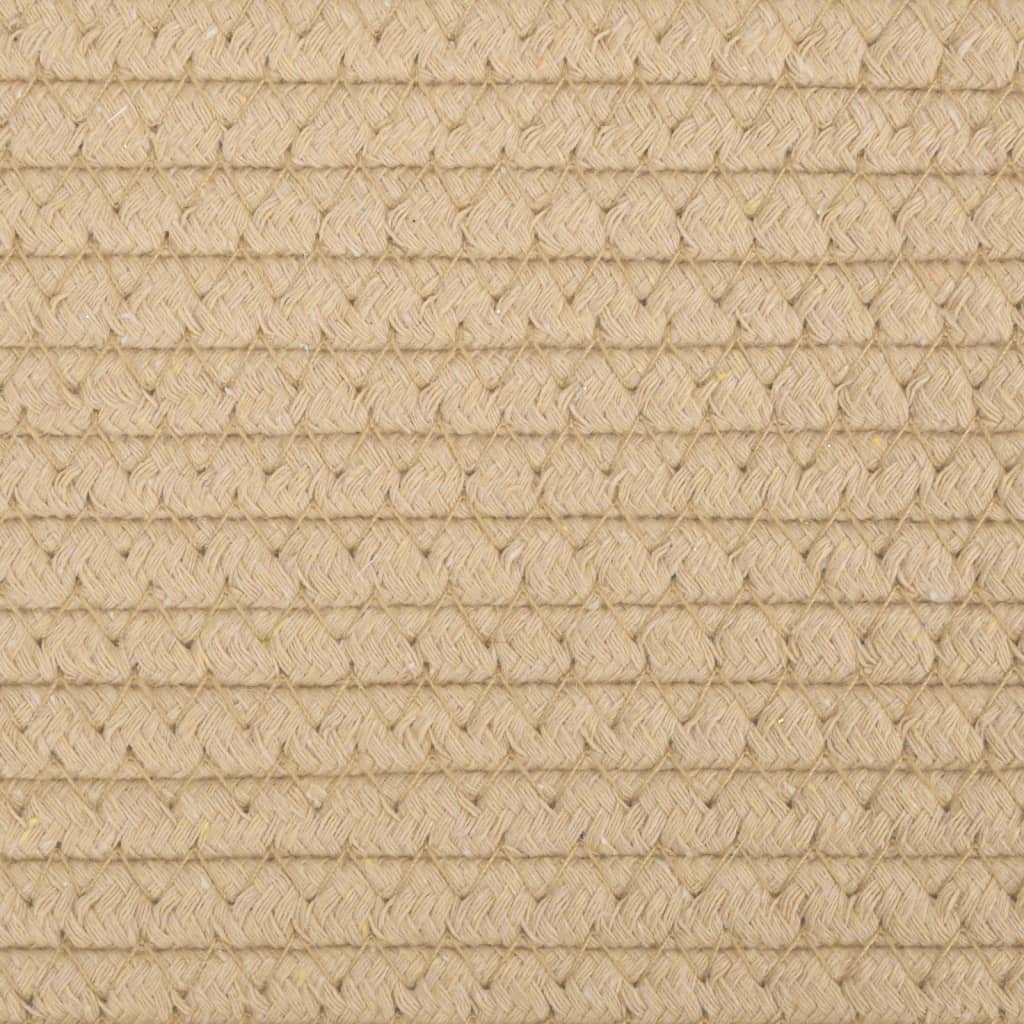 Storage Basket Beige and White Ø51x33 cm Cotton