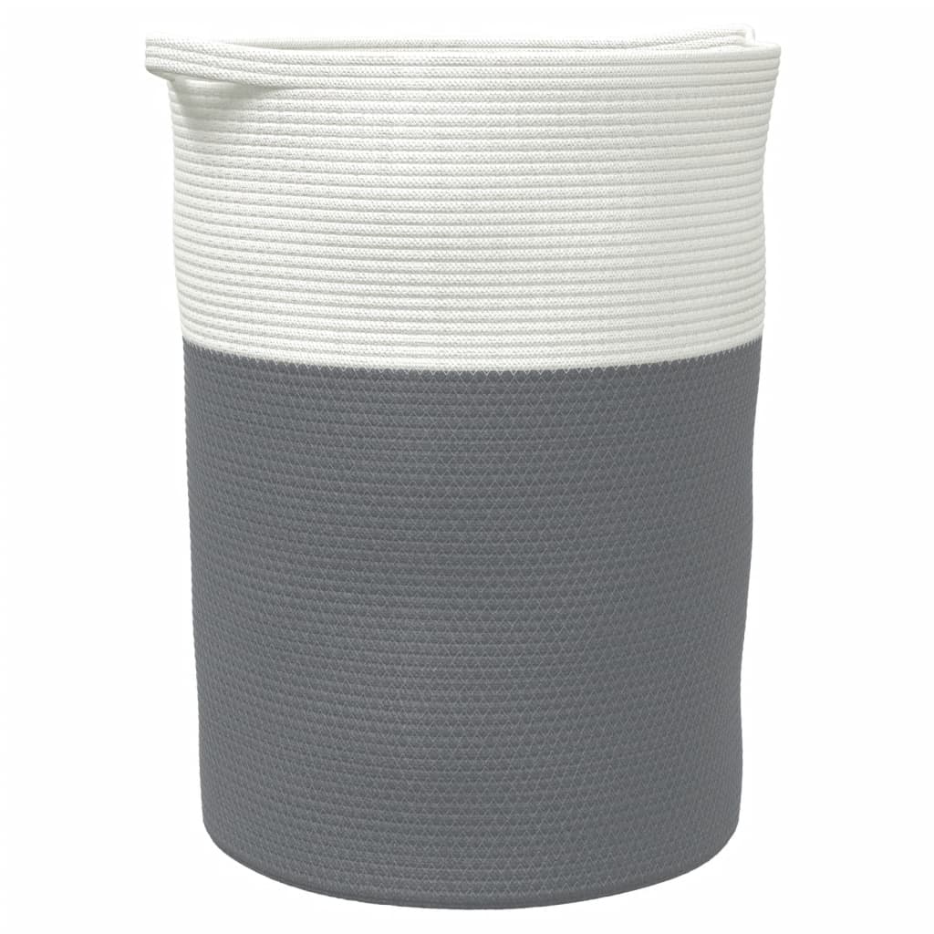 Storage Basket Grey and White Ø49x65 cm Cotton