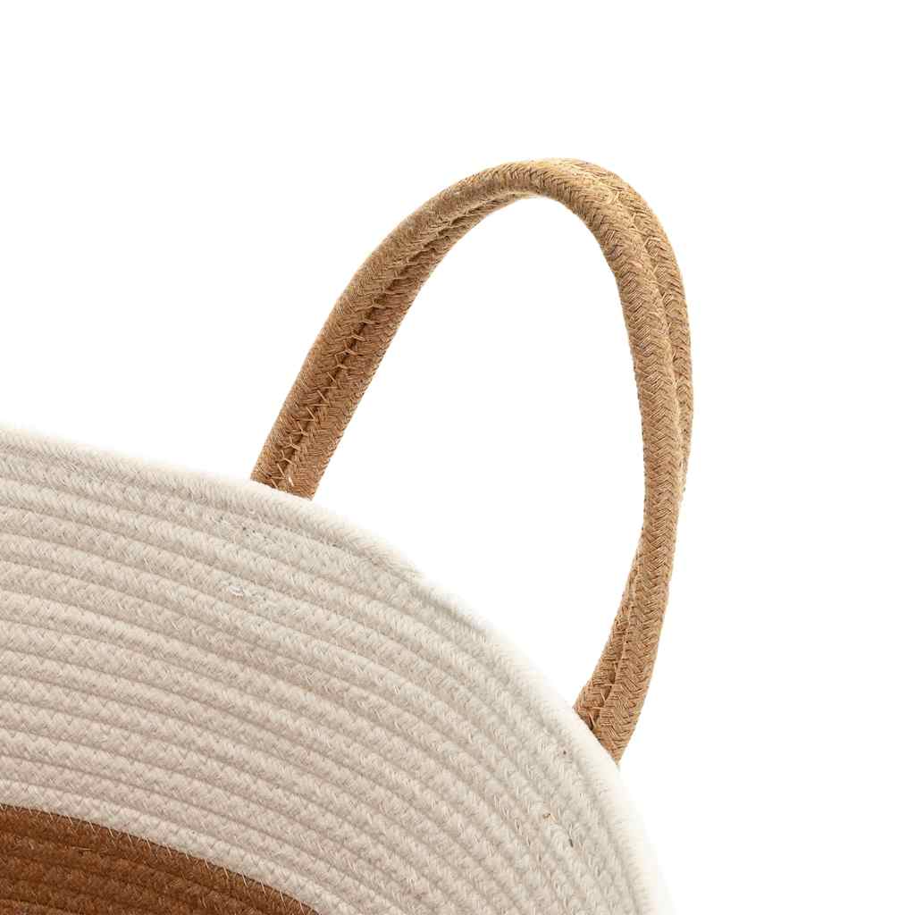 Storage Basket Brown and White Ø40x35 cm Cotton