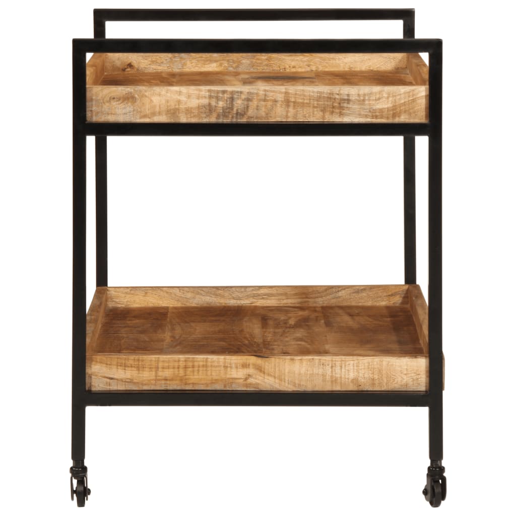 vidaXL Kitchen Trolley 80x55x70 cm Solid Rough Wood Mango