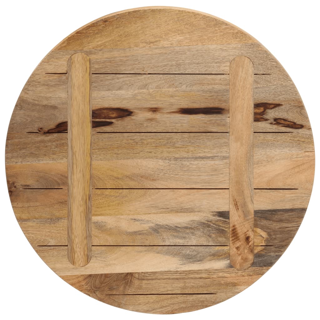 Table Top Ø 50x3.8 cm Round Solid Wood Rough Mango