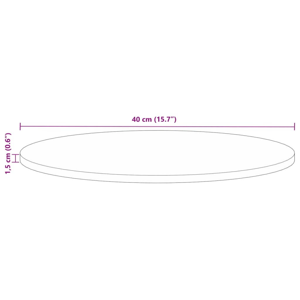 vidaXL Table Top Ø 40x1.5 cm Round Solid Wood Reclaimed