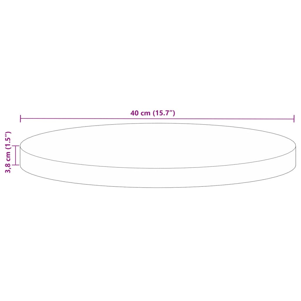 vidaXL Table Top Ø 40x3.8 cm Round Solid Wood Reclaimed