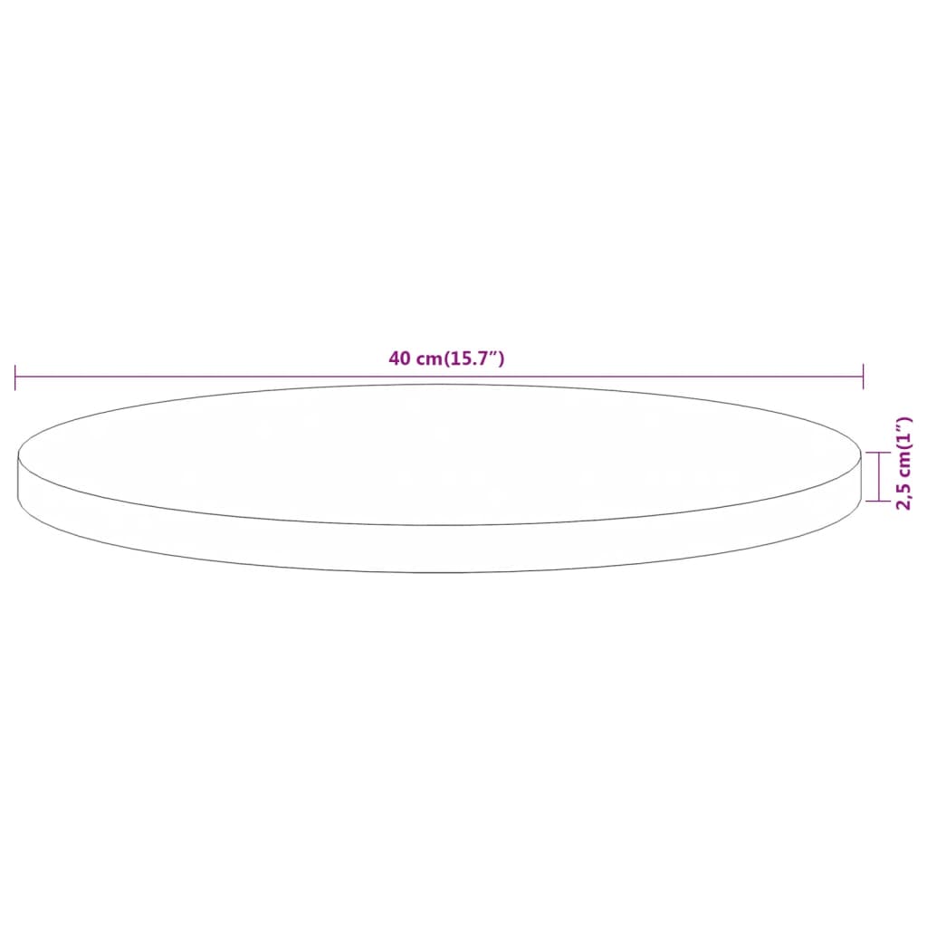 vidaXL Table Top Ø40x2.5 cm Round Solid Wood Acacia