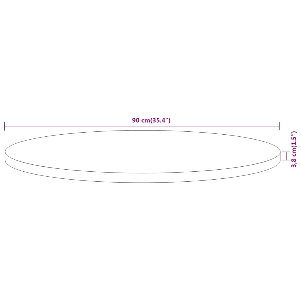 vidaXL Table Top Ø90x3.8 cm Round Solid Wood Acacia