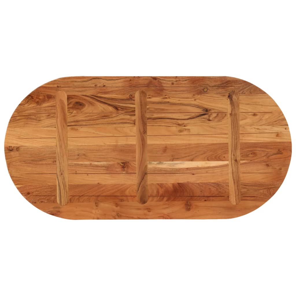 vidaXL Table Top 100x50x2.5 cm Oval Solid Wood Acacia