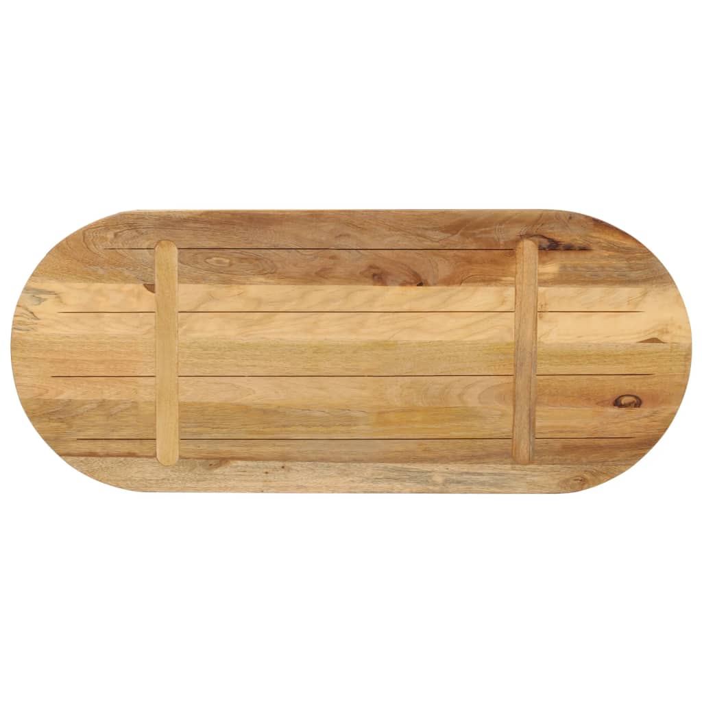 vidaXL Table Top 80x40x2.5 cm Oval Solid Wood Rough Mango