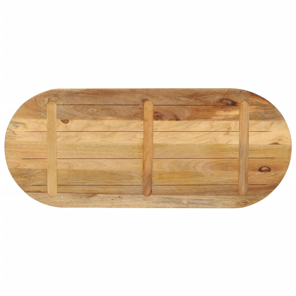 vidaXL Table Top 110x50x2.5 cm Oval Solid Wood Rough Mango