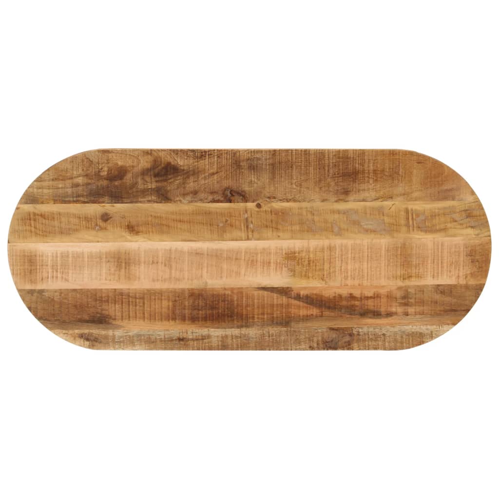 Table Top 120x60x2.5 cm Oval Solid Wood Rough Mango
