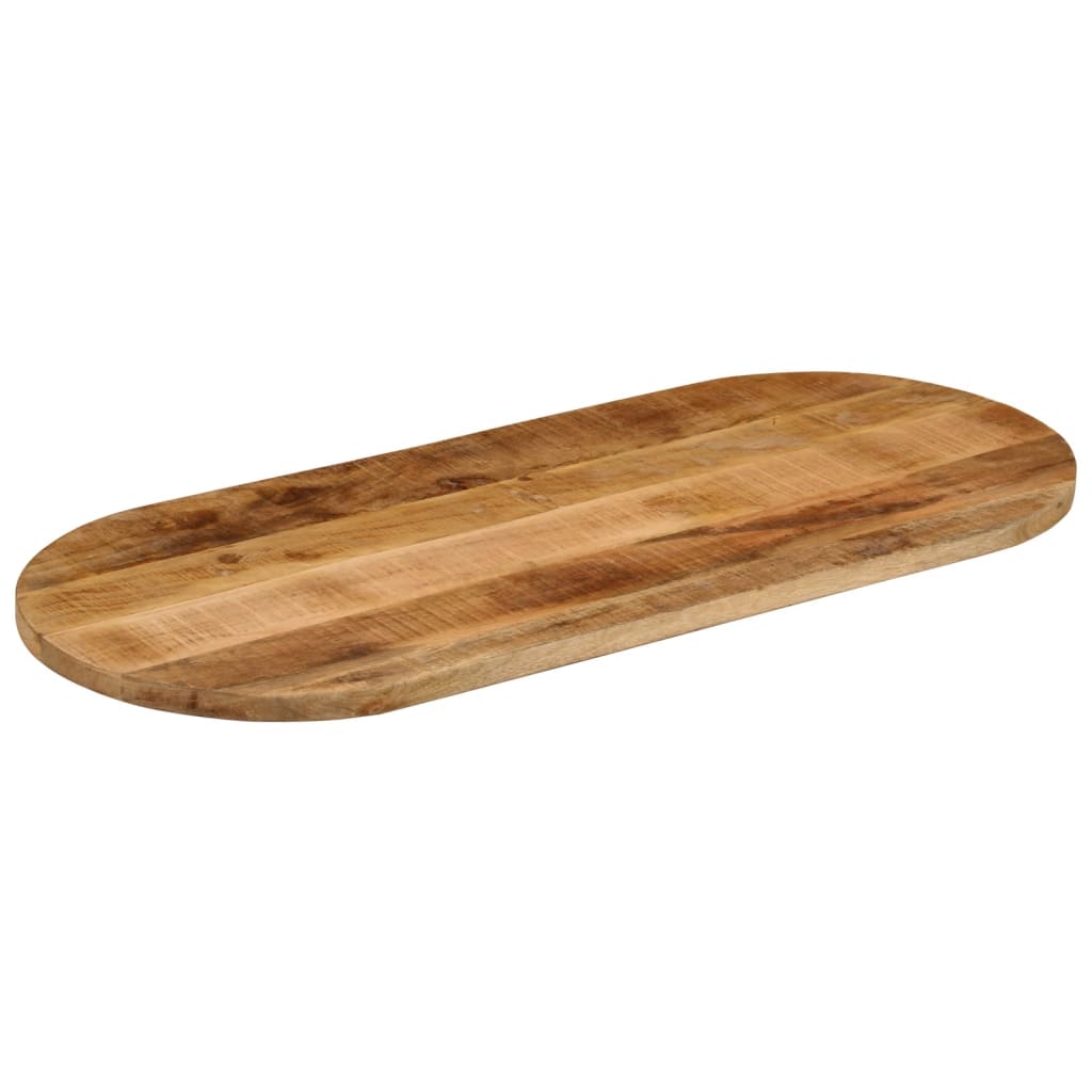 Table Top 120x60x2.5 cm Oval Solid Wood Rough Mango