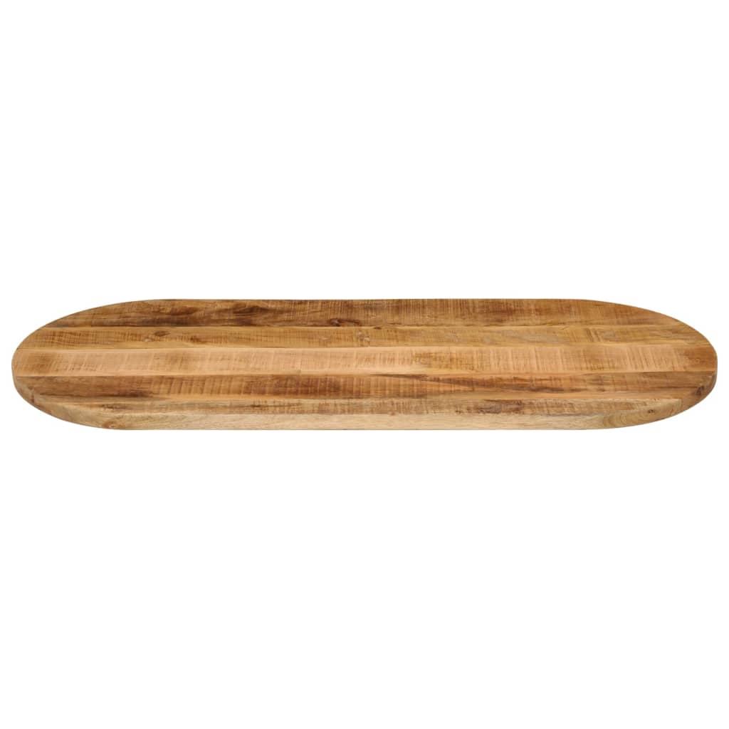 Table Top 120x60x2.5 cm Oval Solid Wood Rough Mango