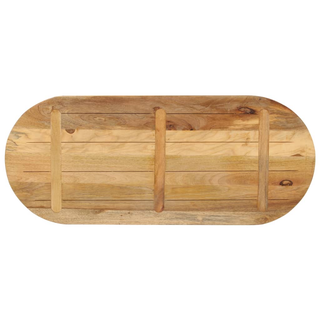 vidaXL Table Top 140x60x3.8 cm Oval Solid Wood Rough Mango