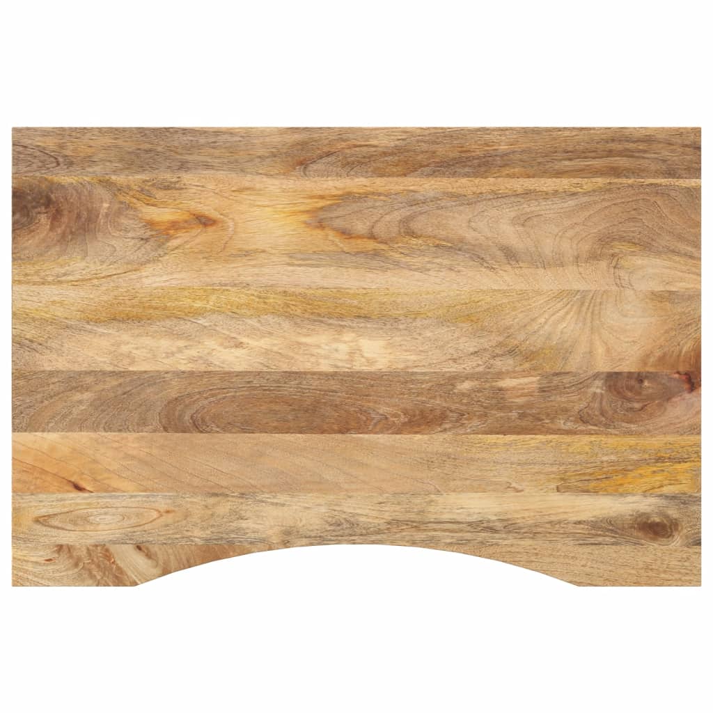 Desk Top with Curve 80x50x2.5 cm Solid Wood Rough Mango