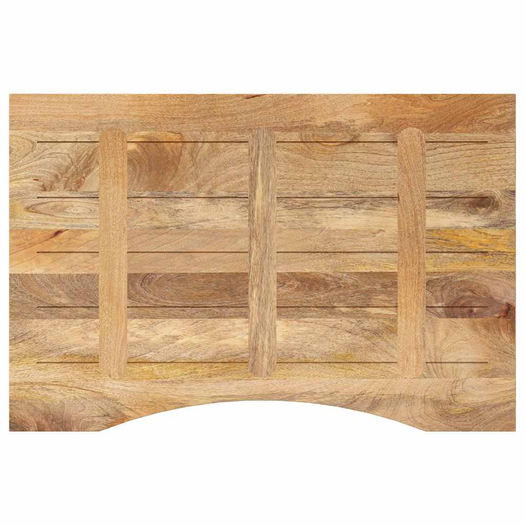 Desk Top with Curve 100x60x2.5 cm Solid Wood Rough Mango