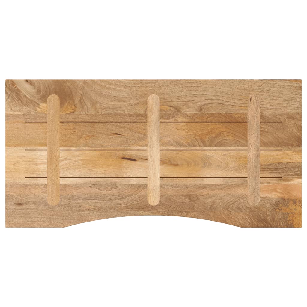 Desk Top with Curve 110x60x2.5 cm Solid Wood Rough Mango