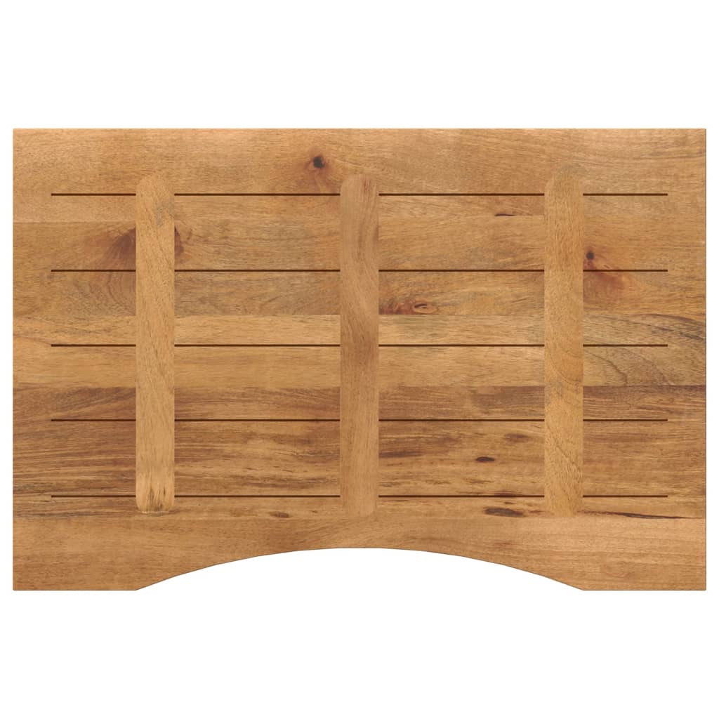 Desk Top with Curve 80x60x2.5 cm Solid Wood Rough Mango