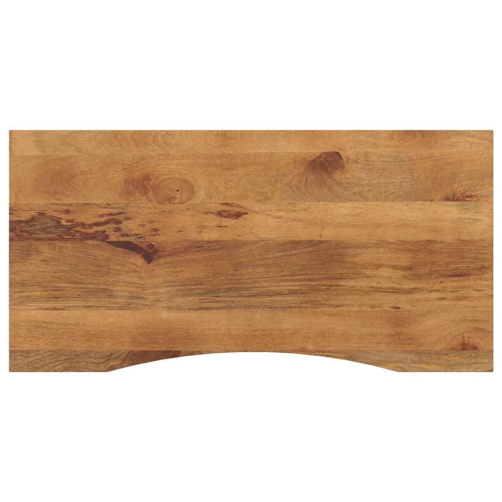 Desk Top with Curve 140x60x2,5 cm Solid Wood Rough Mango