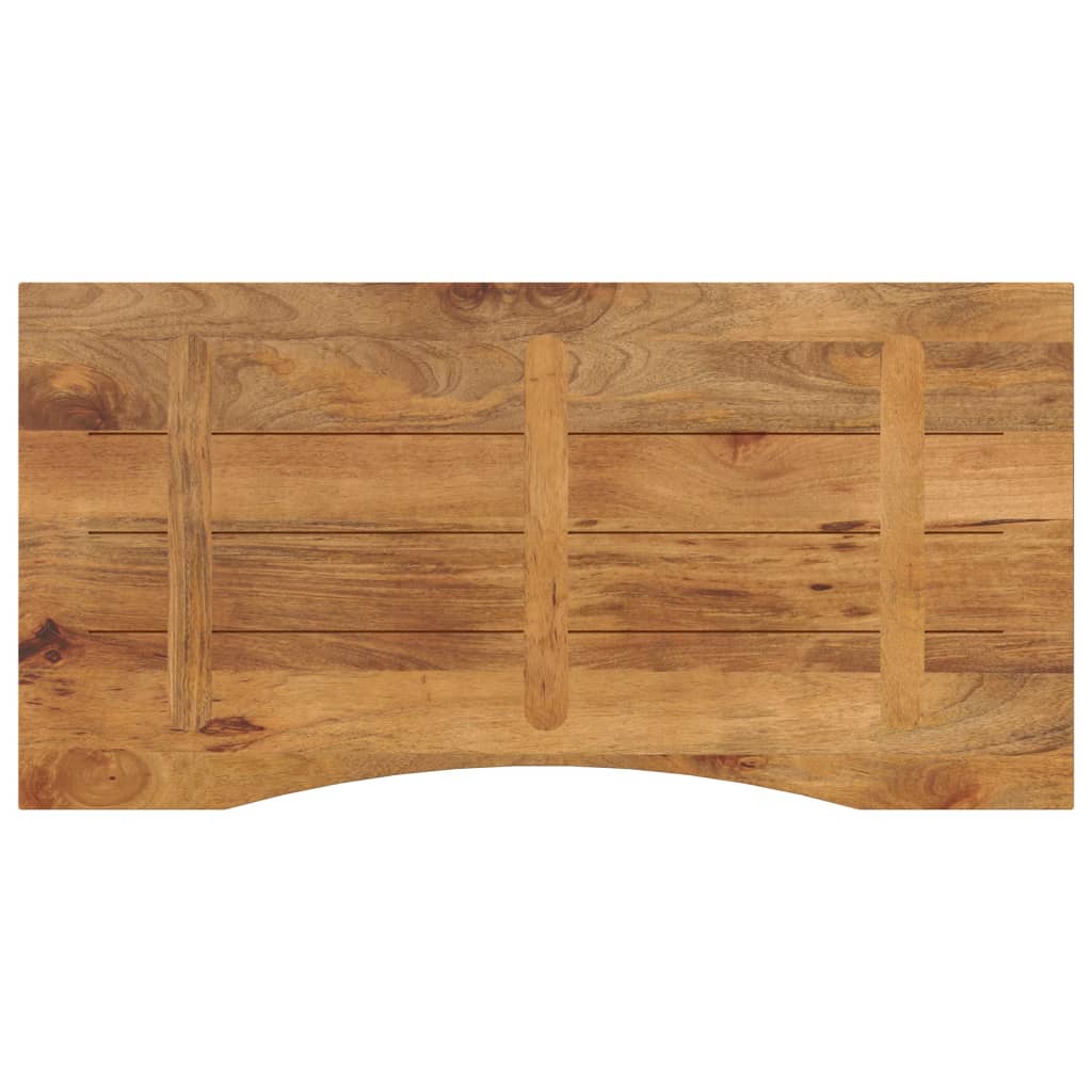 Desk Top with Curve 140x60x2,5 cm Solid Wood Rough Mango