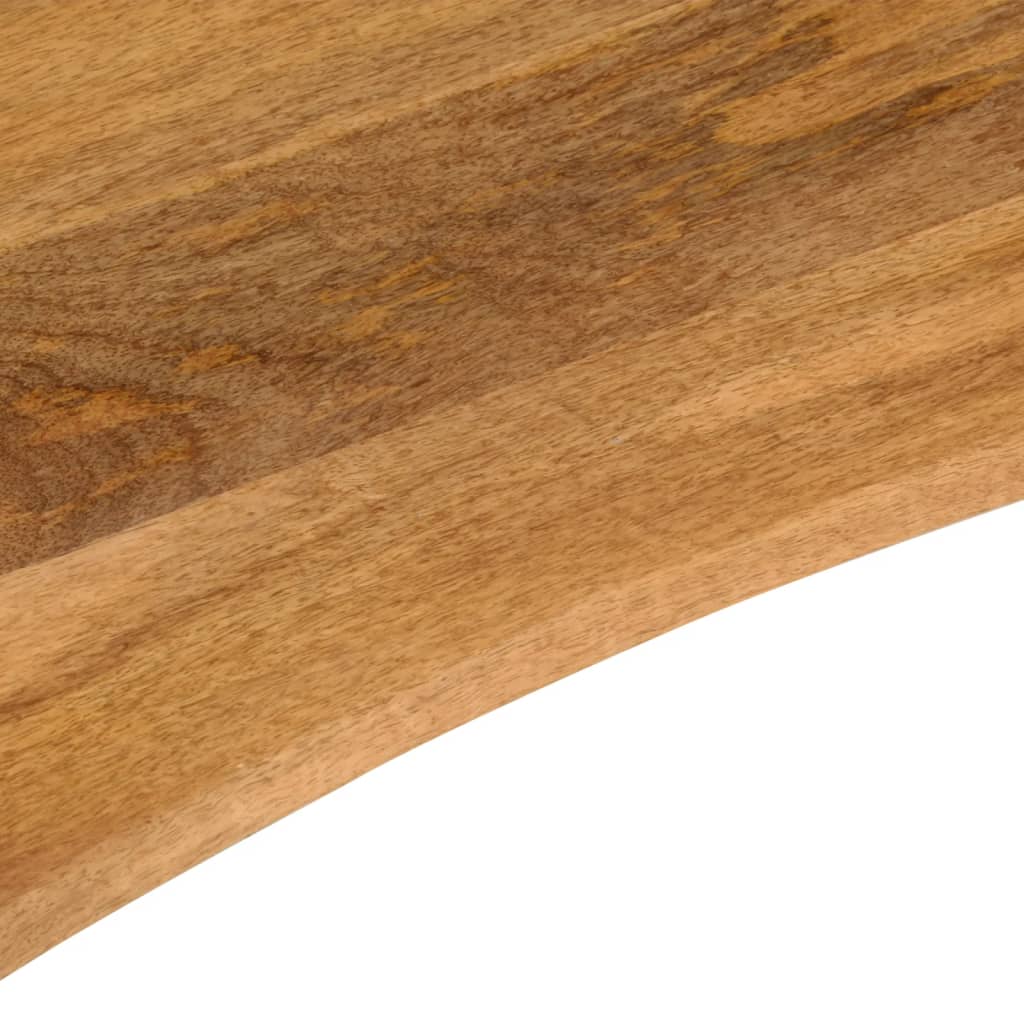 Desk Top with Curve 140x60x2,5 cm Solid Wood Rough Mango